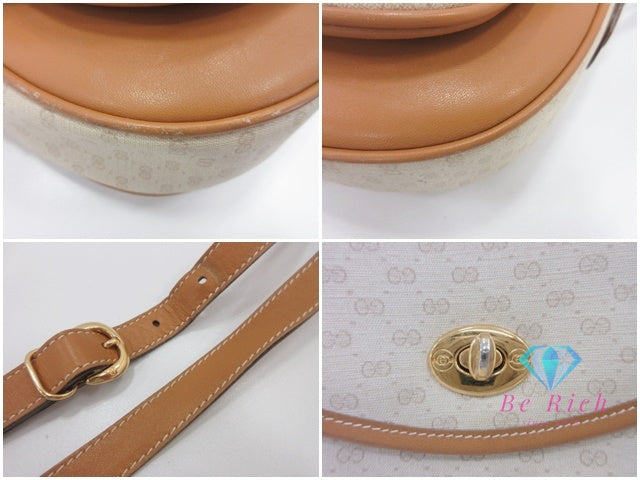 グッチ GUCCI ショルダーバッグ マイクロ GG 001 58 0930 PVC レザー ロゴ ベージュ ブラウン ポシェット 肩掛け 【中古】【送料無料】 bk9974