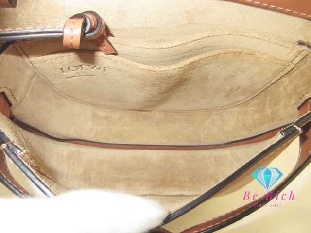 美品 ロエベ LOEWE アナグラム ゲートデュアル ミニ ショルダーバッグ A650N46X10 ベージュ ブラウン キャンバス レザー ロゴ 肩掛け 鞄【中古】【送料無料】 bk9981
