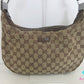 グッチ GUCCI ショルダーバッグ 122790 GG ベージュ 茶 キャンバス レザー ロゴ ホーボー クロズボディ 鞄  【中古】【送料無料】 bk9994