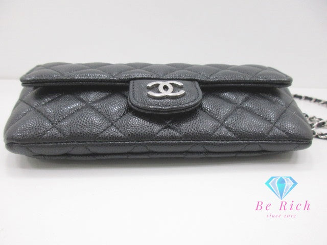 シャネル CHANEL マトラッセ アイウェアケース ショルダーポーチ AP2044 キャビアスキン レザー 黒 ブラック ココマーク CC ロゴ ショルダーバッグ ポシェット  【中古】【送料無料】 bk9997
