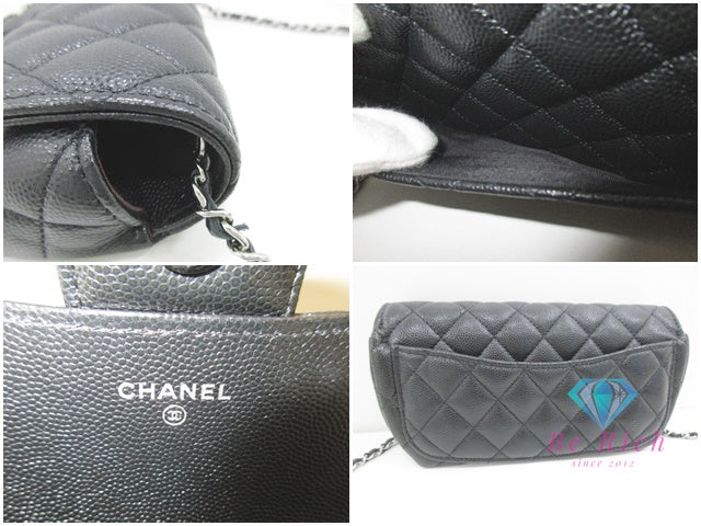 シャネル CHANEL マトラッセ アイウェアケース ショルダーポーチ AP2044 キャビアスキン レザー 黒 ブラック ココマーク CC ロゴ ショルダーバッグ ポシェット  【中古】【送料無料】 bk9997