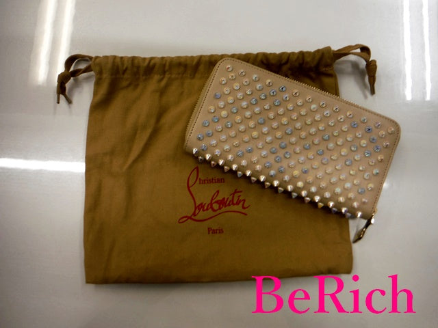 クリスチャン ルブタン ラウンドファスナー 長財布 1175099 パネトーネ ベージュ マルチカラー スタッズ レザー ウォレット CHRISTIAN LOUBOUTIN 【中古】【送料無料】bs3200