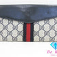 グッチ GUCCI Wホック 長財布 GG ネイビー 紺 シェリー ウェブ ロゴ PVC キャンバス レザー 二つ折り財布 ロング ウォレット オールド ヴィンテージ 【中古】【送料無料】 bs3227