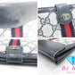 グッチ GUCCI Wホック 長財布 GG ネイビー 紺 シェリー ウェブ ロゴ PVC キャンバス レザー 二つ折り財布 ロング ウォレット オールド ヴィンテージ 【中古】【送料無料】 bs3227