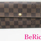ルイ ヴィトン LOUIS VUITTON 長財布 ダミエ ポルト フォイユ サラ N61734 LV ロゴ 二つ折り財布 ロング ウォレット 【中古】【送料無料】 bs3279