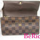 ルイ ヴィトン LOUIS VUITTON 長財布 ダミエ ポルト フォイユ サラ N61734 LV ロゴ 二つ折り財布 ロング ウォレット 【中古】【送料無料】 bs3279