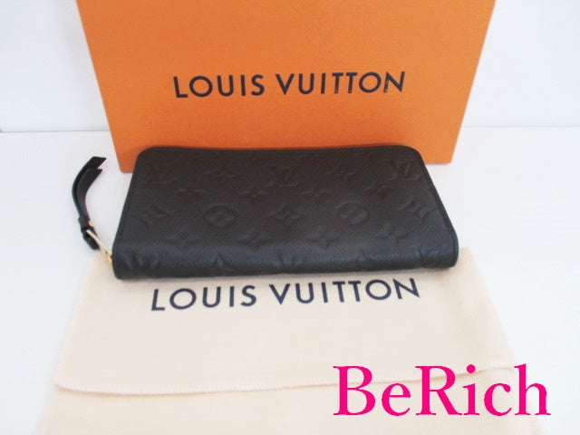 美品 ルイ ヴィトン LOUIS VUITTON モノグラム アンプラント ジッピー ウォレット M61864 ノワール 黒 エンボス レザー LV ロゴ ラウンド ファスナー 長財布 二つ折り財布 ロング ウォレット【中古】【送料無料】 bs3384