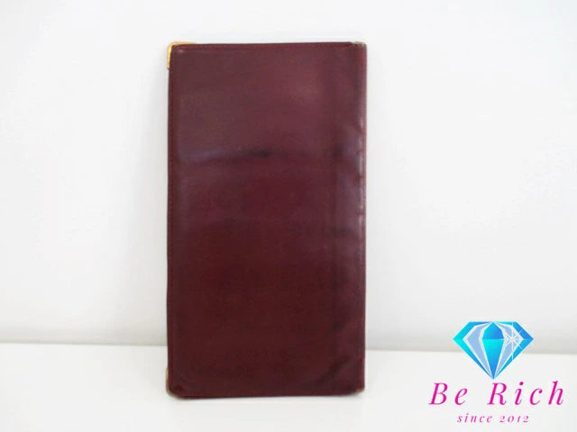 カルティエ Cartier メンズ 長財布 札入れ マスト ライン ボルドー レザー ロゴ 二つ折り財布 ロング ウォレット  【中古】【送料無料】 bs3397