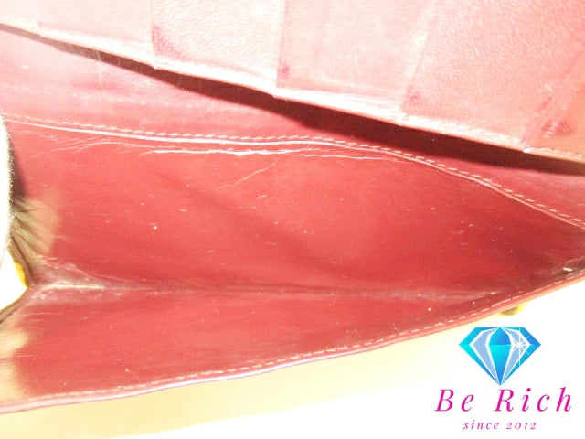 カルティエ Cartier メンズ 長財布 札入れ マスト ライン ボルドー レザー ロゴ 二つ折り財布 ロング ウォレット  【中古】【送料無料】 bs3397