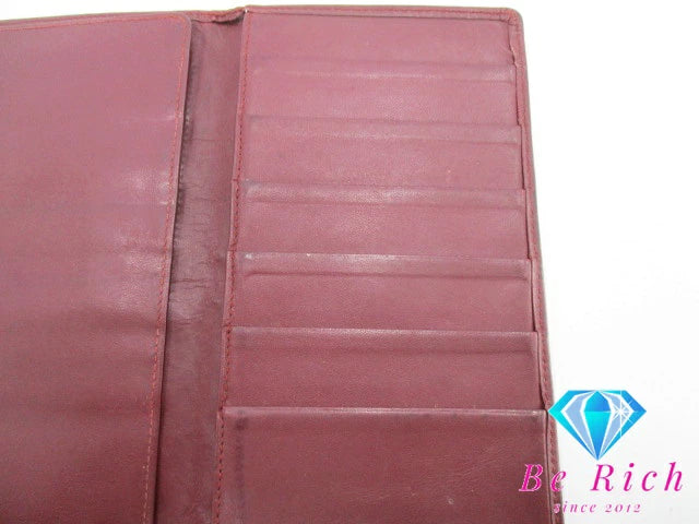 カルティエ Cartier メンズ 長財布 札入れ マスト ライン ボルドー レザー ロゴ 二つ折り財布 ロング ウォレット  【中古】【送料無料】 bs3397