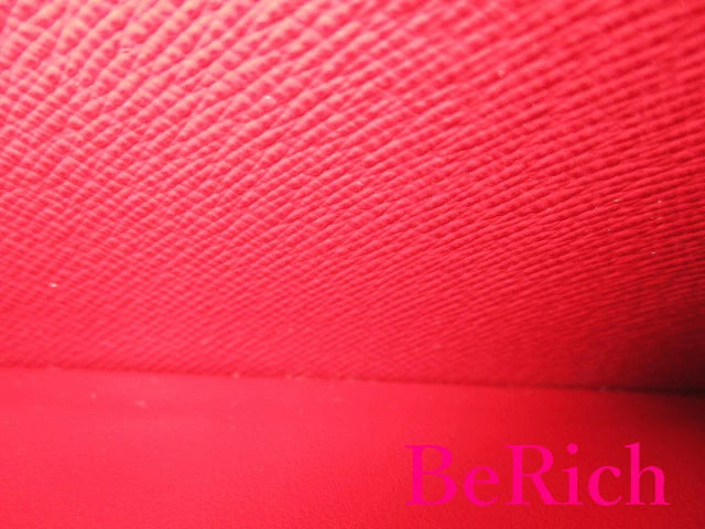 ルイ ヴィトン LOUIS VUITTON ラウンドファスナー 長財布 ダミエ ポルト フォイユ クレマンス N60534 エベヌ スリーズ レッド ロゴ 二つ折り財布 ロング ウォレット 【中古】【送料無料】 bs3400