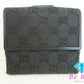 グッチ GUCCI GGキャンバス Wホック 二つ折り 財布 74229 黒 ブラック コンパクト ウォレット メンズ レディース 【中古】【送料無料】bs3435