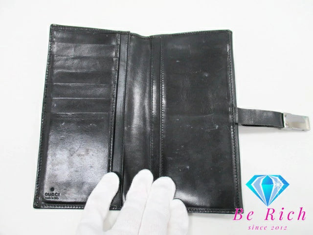 グッチ GUCCI 二つ折り 長財布 035.1323.2062 レザー 黒 ブラック GG ロゴ ロング ウォレット  【中古】【送料無料】bs3467