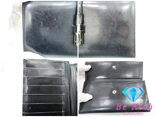 グッチ GUCCI 二つ折り 長財布 035.1323.2062 レザー 黒 ブラック GG ロゴ ロング ウォレット  【中古】【送料無料】bs3467