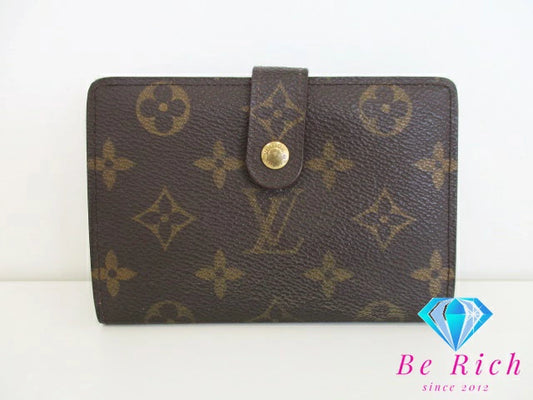 ルイ ヴィトン LOUIS VUITTON がま口 二つ折り財布 モノグラム ポルト フォイユ ヴィエノワ M61674 ロゴ 中財布 ミディアム コンパクト ウォレット 【中古】【送料無料】 bs3489