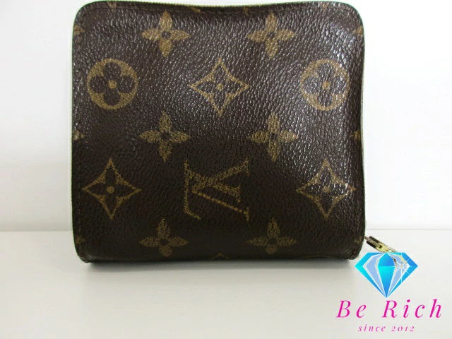 ルイ ヴィトン LOUIS VUITTON 二つ折り財布 コンパクト ジップ M61667 茶 ブラウン PVC レザー LV ロゴ ウォレット  【中古】【送料無料】bs3534