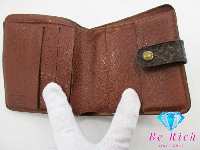 ルイ ヴィトン LOUIS VUITTON 二つ折り財布 コンパクト ジップ M61667 茶 ブラウン PVC レザー LV ロゴ ウォレット  【中古】【送料無料】bs3534