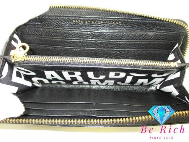 マーク バイ マークジェイコブス MARC BY MARC JACOBS ラウンドファスナー 長財布 M3112424 ブラック 黒 レザー 二つ折り財布 ロング ウォレット 【中古】【送料無料】 bs3543