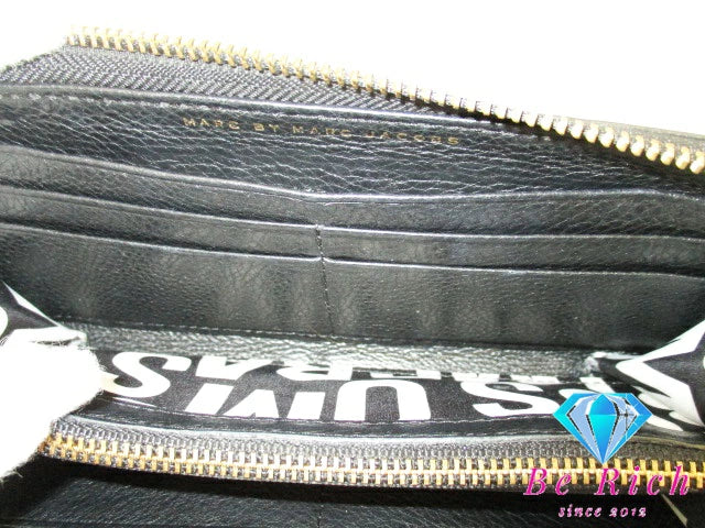 マーク バイ マークジェイコブス MARC BY MARC JACOBS ラウンドファスナー 長財布 M3112424 ブラック 黒 レザー 二つ折り財布 ロング ウォレット 【中古】【送料無料】 bs3543