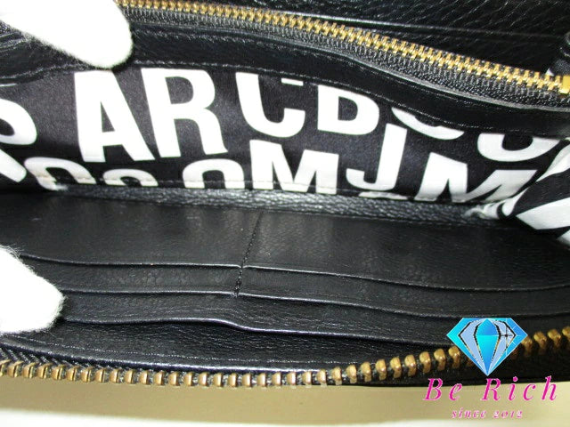 マーク バイ マークジェイコブス MARC BY MARC JACOBS ラウンドファスナー 長財布 M3112424 ブラック 黒 レザー 二つ折り財布 ロング ウォレット 【中古】【送料無料】 bs3543