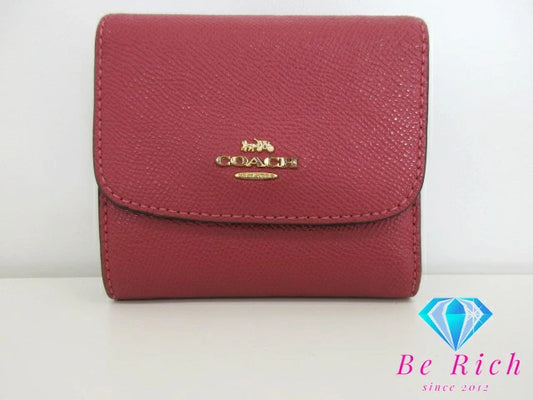 コーチ COACH 三つ折り財布 F87588 スモール ウォレット ピンク レザー ロゴ 二つ折り財布 ミニ コンパクト  【中古】【送料無料】 bs3544