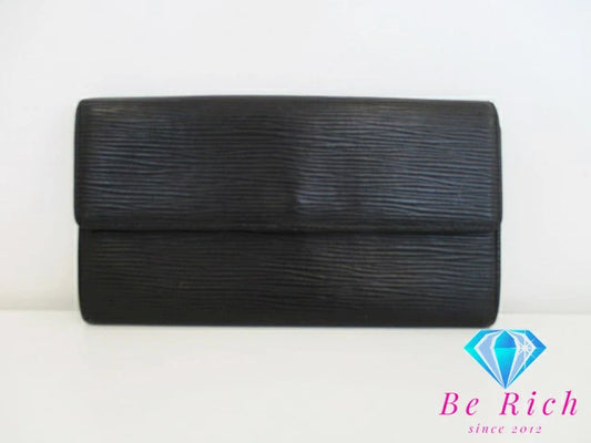 ルイ ヴィトン LOUIS VUITTON 長財布 エピ ポシェット ポルト モネ クレディ M63572 ノワール 黒 ブラック LV ロゴ 二つ折り財布 ロング ウォレット 【中古】【送料無料】 bs3564