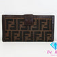 フェンディ FENDI Wホック 二つ折り 長財布 2804-30806 ズッカ ブラウン 茶 キャンバス レザー 財布 ロング ウォレット 【中古】【送料無料】 bs3569