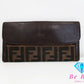 フェンディ FENDI Wホック 二つ折り 長財布 2804-30806 ズッカ ブラウン 茶 キャンバス レザー 財布 ロング ウォレット 【中古】【送料無料】 bs3569
