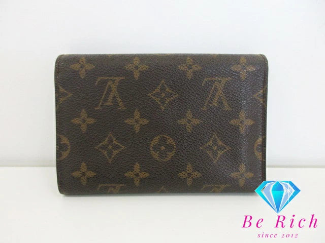 ルイ ヴィトン LOUIS VUITTON 三つ折り財布 モノグラム ポルト トレゾール エテュイ パピエ M61202 LV ロゴ 中財布 ミディアム ウォレット【中古】【送料無料】bs3574