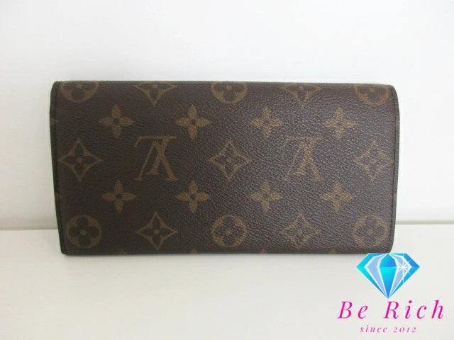 ルイ ヴィトン LOUIS VUITTON 長財布 モノグラム ポルト フォイユ エミリー M60697 フューシャ ロゴ 二つ折り財布 ロング ウォレット  【中古】【送料無料】 bs3620