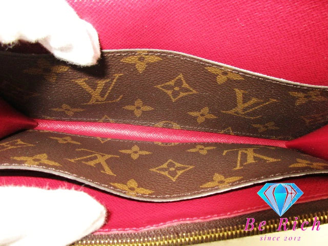ルイ ヴィトン LOUIS VUITTON 長財布 モノグラム ポルト フォイユ エミリー M60697 フューシャ ロゴ 二つ折り財布 ロング ウォレット  【中古】【送料無料】 bs3620