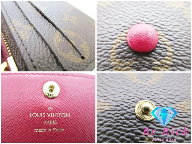 ルイ ヴィトン LOUIS VUITTON 長財布 モノグラム ポルト フォイユ エミリー M60697 フューシャ ロゴ 二つ折り財布 ロング ウォレット  【中古】【送料無料】 bs3620