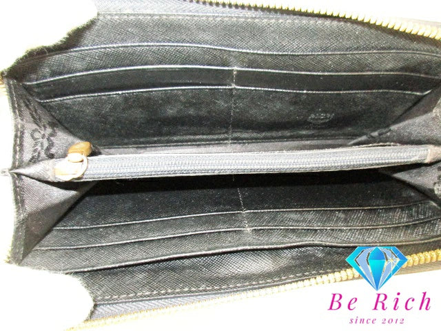 MCM エムシーエム 二つ折り財布 ラウンドファスナー 長財布 スタッズ ヴィセトス モノグラム ロゴ コニャック キャメル レザー ロング ウォレット 【中古】【送料無料】 bs3621