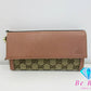美品 グッチ GUCCI 二つ折り 長財布 323396 GG キャンバス 茶 ブラウン ベージュピンク ロゴ  レザー ロング ウォレット 【中古】【送料無料】bs3622