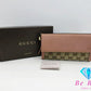 美品 グッチ GUCCI 二つ折り 長財布 323396 GG キャンバス 茶 ブラウン ベージュピンク ロゴ  レザー ロング ウォレット 【中古】【送料無料】bs3622