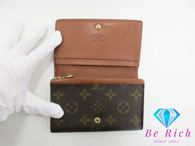 ルイ ヴィトン LOUIS VUITTON 二つ折り財布 モノグラム ポルト モネ ビエ トレゾール M61730 LV ロゴ 中財布 ミディアム コンパクト ウォレット 【中古】【送料無料】bs3624