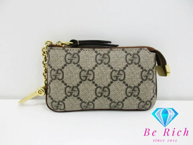 美品 グッチ GUCCI キーリング付 コインケース 小銭入れ 447964 GG スプリーム ロゴ キーケース コンパクト ウォレット GGプラス ほぼ 未使用品  【中古】【送料無料】 bs3650