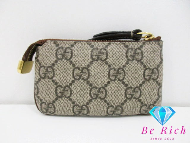 美品 グッチ GUCCI キーリング付 コインケース 小銭入れ 447964 GG スプリーム ロゴ キーケース コンパクト ウォレット GGプラス ほぼ 未使用品  【中古】【送料無料】 bs3650