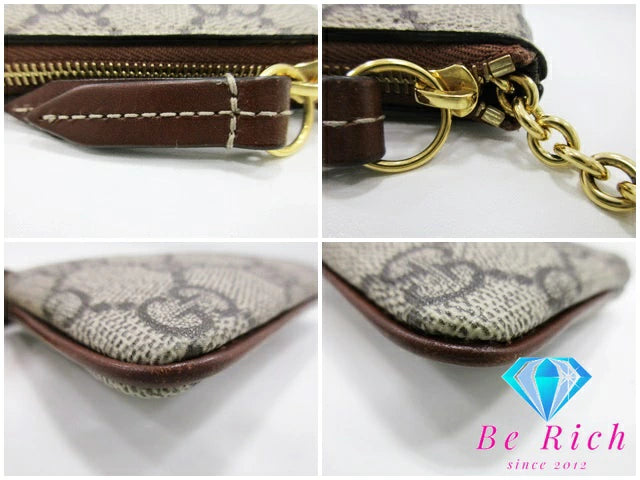 美品 グッチ GUCCI キーリング付 コインケース 小銭入れ 447964 GG スプリーム ロゴ キーケース コンパクト ウォレット GGプラス ほぼ 未使用品  【中古】【送料無料】 bs3650