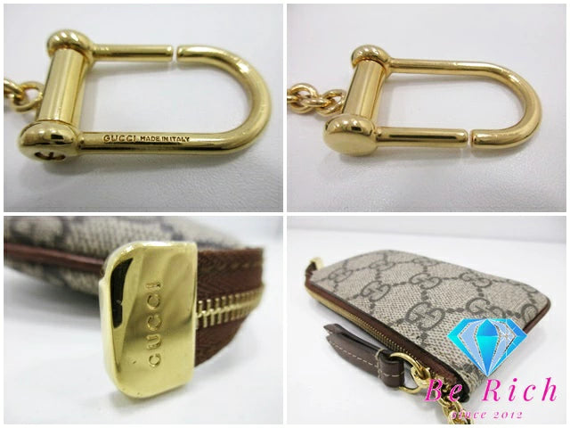 美品 グッチ GUCCI キーリング付 コインケース 小銭入れ 447964 GG スプリーム ロゴ キーケース コンパクト ウォレット GGプラス ほぼ 未使用品  【中古】【送料無料】 bs3650