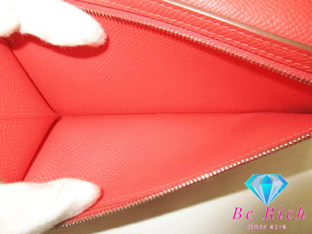 エルメス HERMES 二つ折り財布 長財布 ベアン スフレ 039785ck □P 刻印 ローズジャイプール エプソン レザー H ロゴ シルバー 金具 ロング ウォレット  【中古】【送料無料】 bs3651