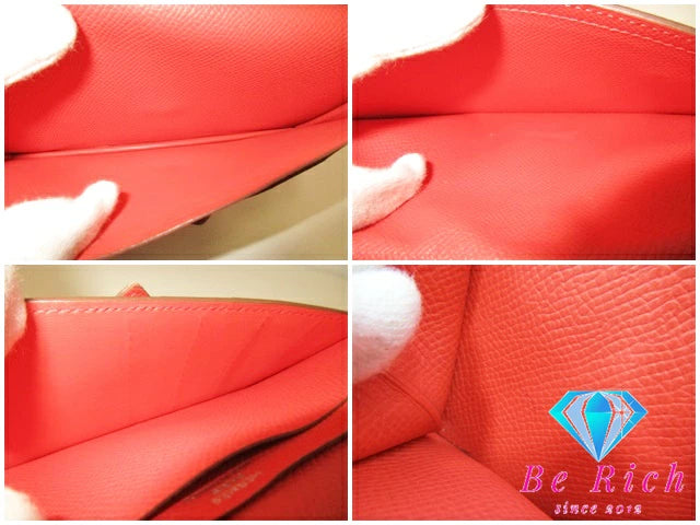 エルメス HERMES 二つ折り財布 長財布 ベアン スフレ 039785ck □P 刻印 ローズジャイプール エプソン レザー H ロゴ シルバー 金具 ロング ウォレット  【中古】【送料無料】 bs3651