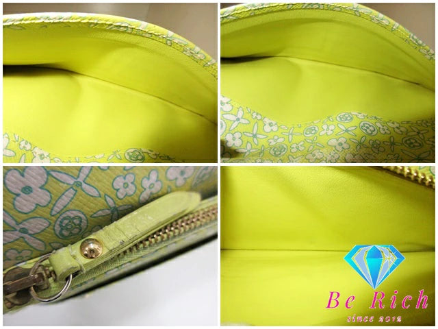 ルイ ヴィトン LOUIS VUITTON 長財布 モノグラム フルリ ポルト フォイユ アンソリット M60228 ヴェール LV ロゴ 二つ折り財布 ロング ウォレット 【中古】【送料無料】bs3696