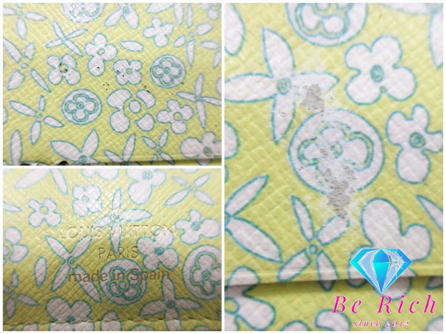 ルイ ヴィトン LOUIS VUITTON 長財布 モノグラム フルリ ポルト フォイユ アンソリット M60228 ヴェール LV ロゴ 二つ折り財布 ロング ウォレット 【中古】【送料無料】bs3696