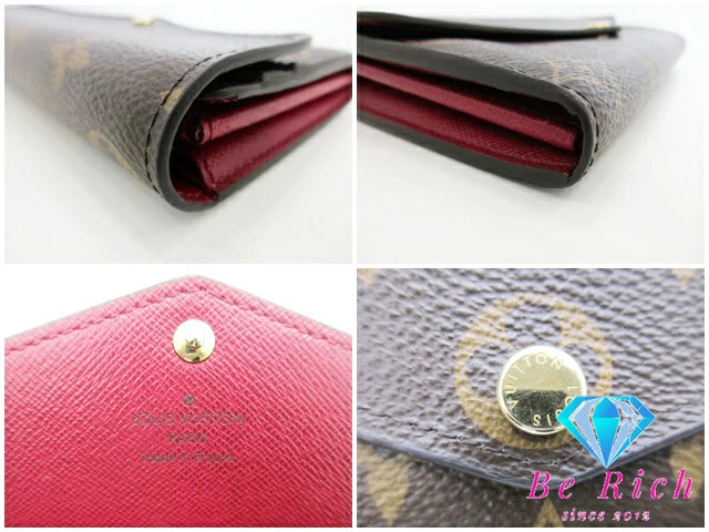 ルイ ヴィトン LOUIS VUITTON 二つ折り財布 長財布 モノグラム ポルトフォイユ サラ M62234 フューシャ LV ロゴ ロング ウォレット 【中古】【送料無料】 bs3697