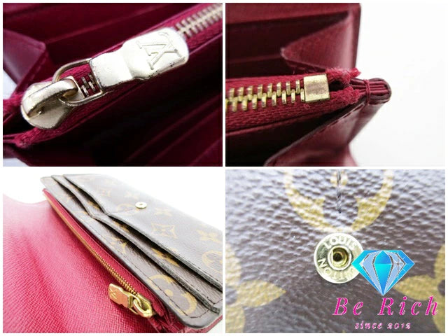ルイ ヴィトン LOUIS VUITTON 二つ折り財布 長財布 モノグラム ポルトフォイユ サラ M62234 フューシャ LV ロゴ ロング ウォレット 【中古】【送料無料】 bs3697