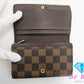 ルイ ヴィトン LOUIS VUITTON 二つ折り財布 ダミエ ポルト モネ ビエ トレゾール N61730 エベヌ LV ロゴ 中財布 コンパクト ミディアム ウォレット 【中古】【送料無料】bs3700