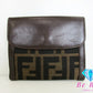 フェンディ FENDI Wホック 二つ折り財布 2251 12671 008 ズッカ ブラウン 茶 キャンバス レザー ロゴ コンパクト ウォレット  【中古】【送料無料】 bs3705