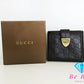 グッチ GUCCI Wホック 二つ折り財布 GG シマ レザー ブラウン 茶 ロゴ コンパクト ウォレット  【中古】【送料無料】bs3706