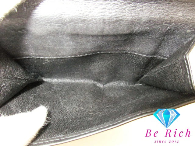 グッチ GUCCI Wホック 二つ折り財布 94272 G ロゴ 黒 ブラック レザー コンパクト ウォレット 【中古】【送料無料】bs3717